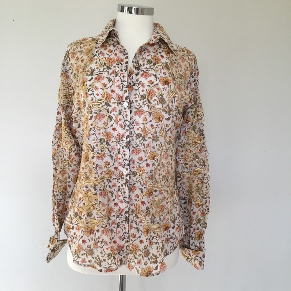 Cake Couture Embroidered Long-Sleeve Button Down